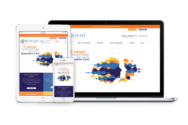 mosaic comprehensive care - website design - 90 Degree Design