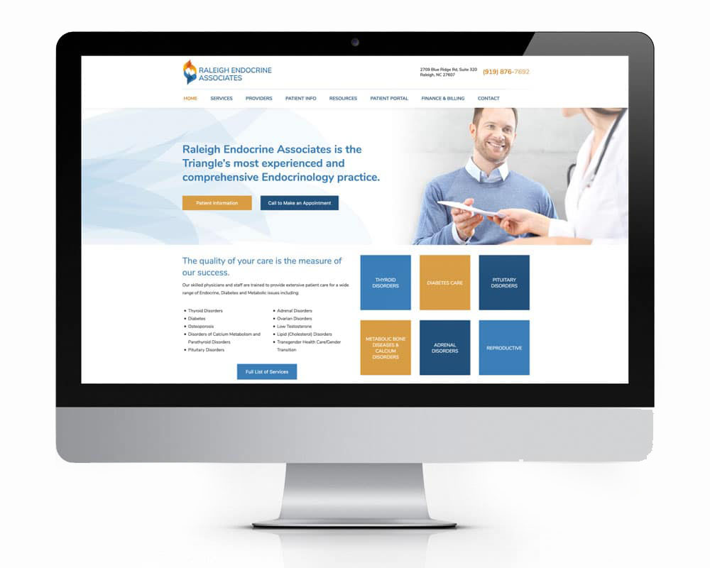 Raleigh Endocrine Associates - website design - 90 Degree Design