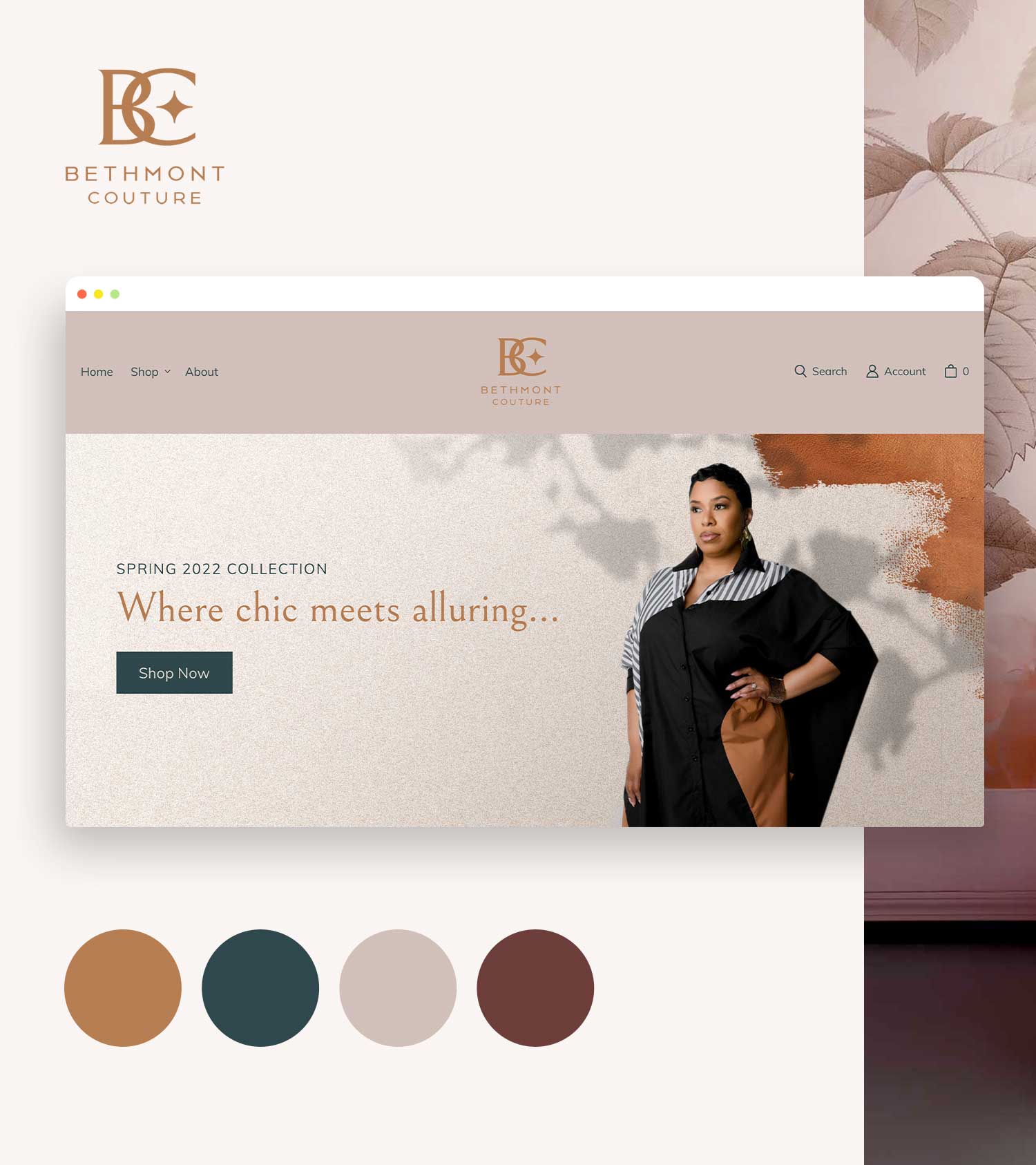 Bethmont Couture Branding Logo and Website Design