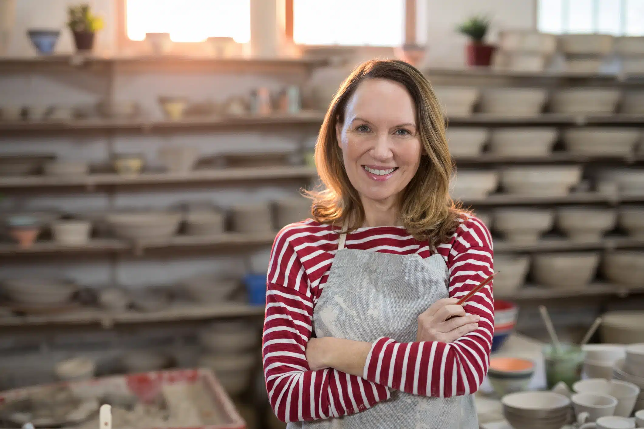 Example of personable and relatable style branding headshot that showcasing a small business owner 